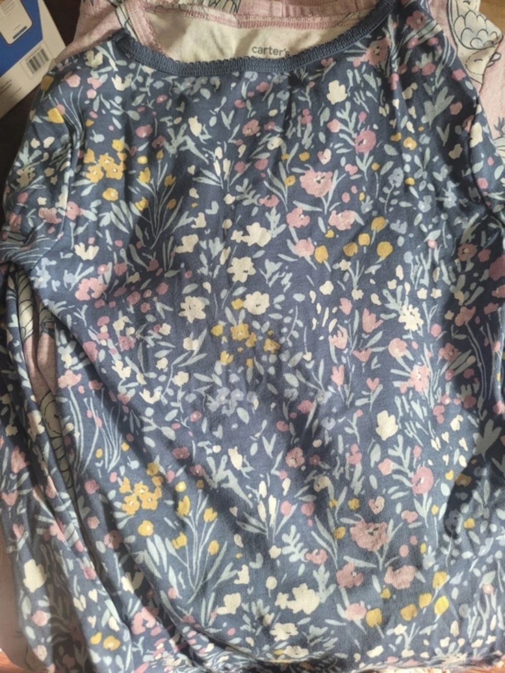 Two Carter's Girls Floral Pajamas Size 7